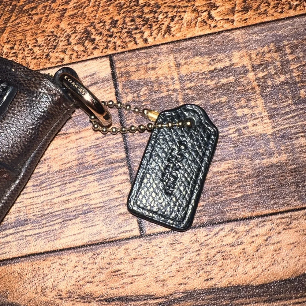 Elegant Black & Brown Coach Wristlet Double Pouch GUC - Picture 3 of 9
